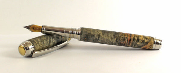 Queens Fountain Pen in Buckeye Burl