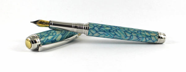 Queens Fountain pen in Conway Stewart Celeste Tiffany Casein