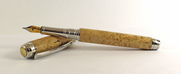 Queens Fountain Pen in Birdseye Maple