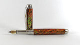 Queens Fountain pen in Sunset Orange Paua Abalone