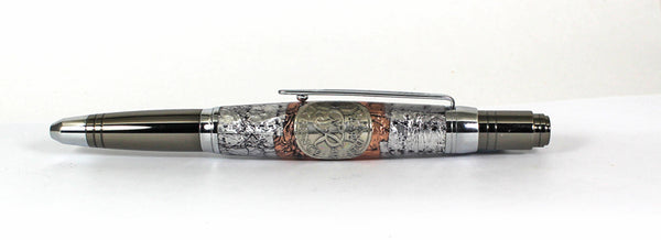 Selwyn Ballpoint with 1949 Sixpence & Armour Plating