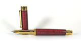 Trinity Mk 2 Gold Fountain Pen in Red  Dyed Sycamore