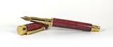 Trinity Mk 2 Gold Fountain Pen in Red  Dyed Sycamore