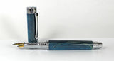 Trinity Mk 2 Chrome Fountain Pen in Blue Dyed Sycamore