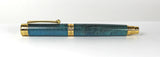 Trinity Mk 2 Gold Fountain Pen in Blue Dyed Sycamore