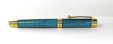 Trinity Mk 2 Gold Fountain Pen in Blue Dyed Sycamore