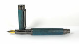 Trinity Mk 2 Gunmetal Fountain Pen in Blue Dyed Sycamore