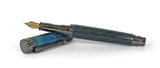 Trinity Mk 2 Gunmetal Fountain Pen in Blue Dyed Sycamore