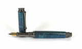 Trinity Gunmetal Fountain Pen in Blue Dyed Sycamore
