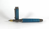 Trinity Gunmetal Fountain Pen in Blue Dyed Sycamore