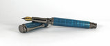 Trinity Gunmetal Fountain Pen in Blue Dyed Sycamore