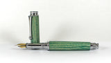 Trinity Chrome Fountain Pen in Green Dyed Sycamore