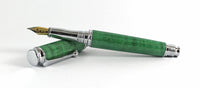 Trinity Chrome Fountain Pen in Green Dyed Sycamore