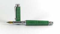 Trinity Chrome Fountain Pen in Green Dyed Sycamore