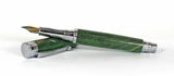Trinity Mk 2 Chrome Fountain Pen in Green Dyed Sycamore