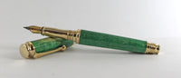 Trinity Gold Fountain Pen in Green Dyed Sycamore