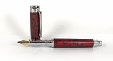 Trinity Mk 2 Chrome Fountain Pen in Red Dyed Sycamore