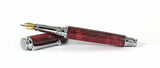 Trinity Chrome Fountain Pen in Red Dyed Sycamore
