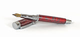 Trinity Mk 2 Chrome Fountain Pen in Red Dyed Sycamore
