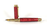 Trinity Gold Fountain Pen in Red  Dyed Sycamore