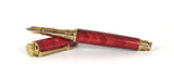Trinity Gold Fountain Pen in Red  Dyed Sycamore