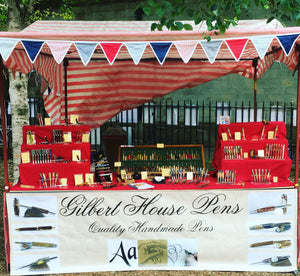 Gilbert House Pens in Cambridge at All Saints Craft Market, Handmade fountain pens and handmade ballpoint pens