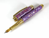 Queens Fountain pen in Conway Stewart Purple Tiffany Casein