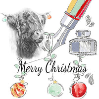 Highland Cow Christmas Card