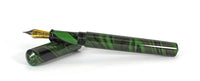 Japanese Nikko Green & Black Mottled Ebonite Wolfson Fountain Pen