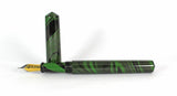 Japanese Nikko Green & Black Mottled Ebonite Wolfson Fountain Pen