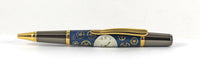 Pembroke Metallic Blue Ballpoint pen in Watch Parts with White Dial