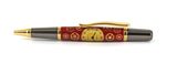 Pembroke Red Ballpoint pen in Watch Parts with Gold Dial