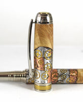 Queens Fountain pen in Full Steampunk with Omega dial & Watch Parts