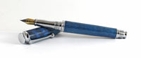 Trinity Chrome Fountain Pen in Blue Dyed Sycamore