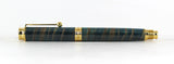 Trinity in Blue dyed X cut Zebrano in Gold